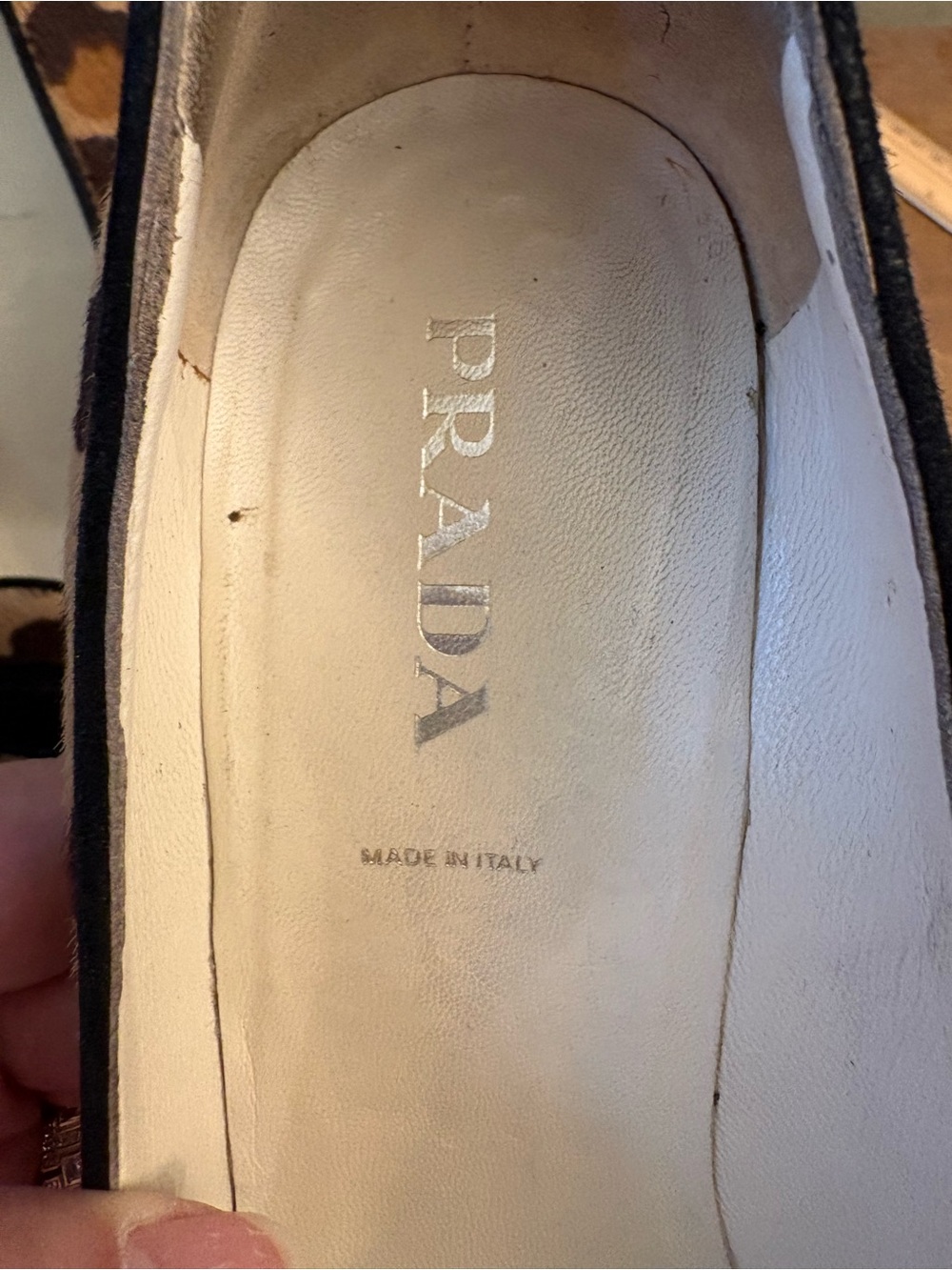 Prada VINTAGE Y2K Women’s Leopard Print Pony Hair Block Heels - size 38.5 - Picture 5 of 9